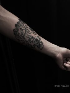 Tatouage- Lion- Gravure- Avant-bras- animal- Tattoo - psychédélique- asiatique